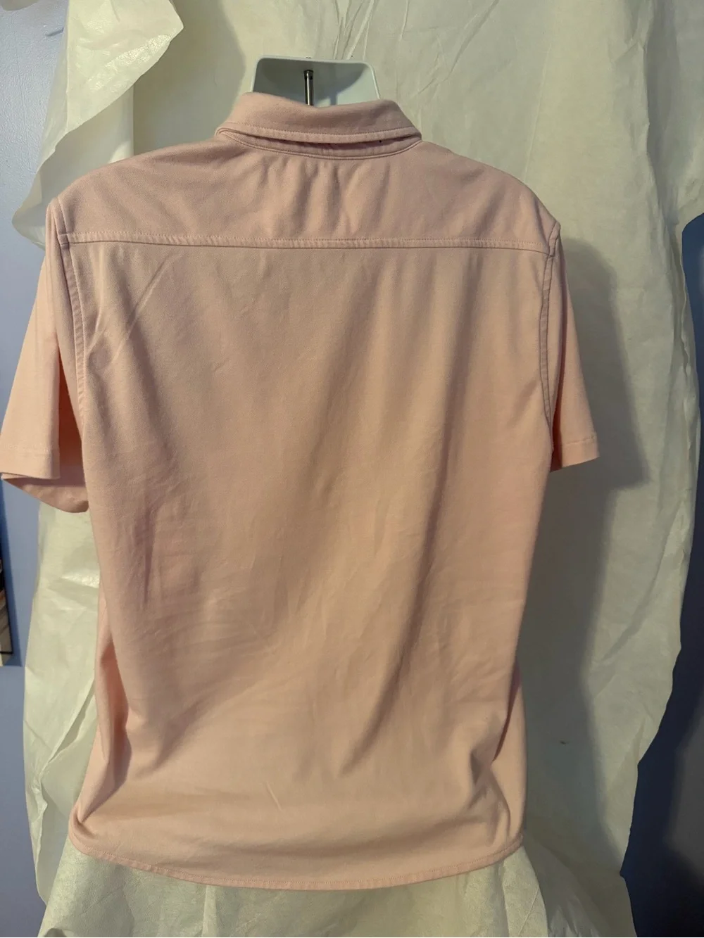 Banana Republic Pale Pink Short-Sleeve Button-Up Polo